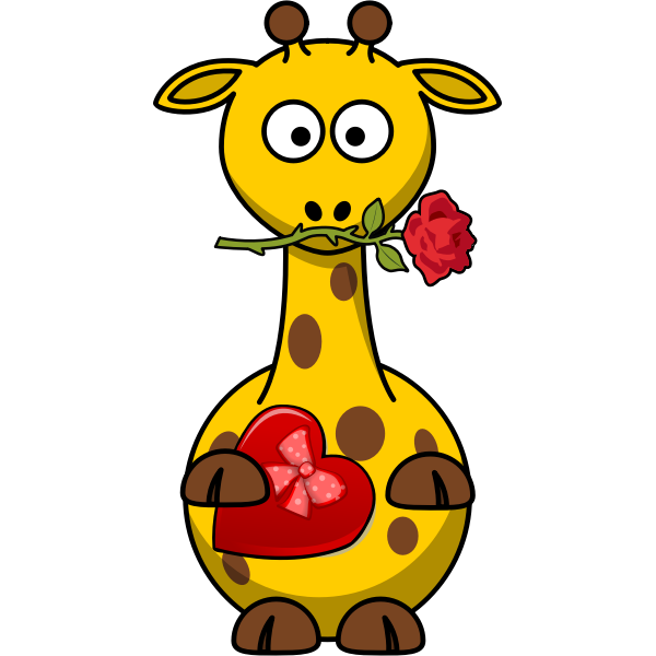SVG Giraffe in love vector clip art