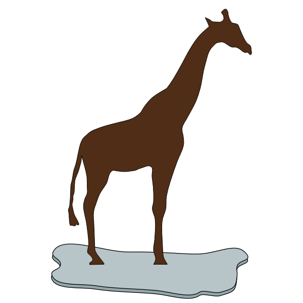 SVG giraffe on ice brown
