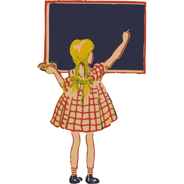 SVG Girl and blackboard