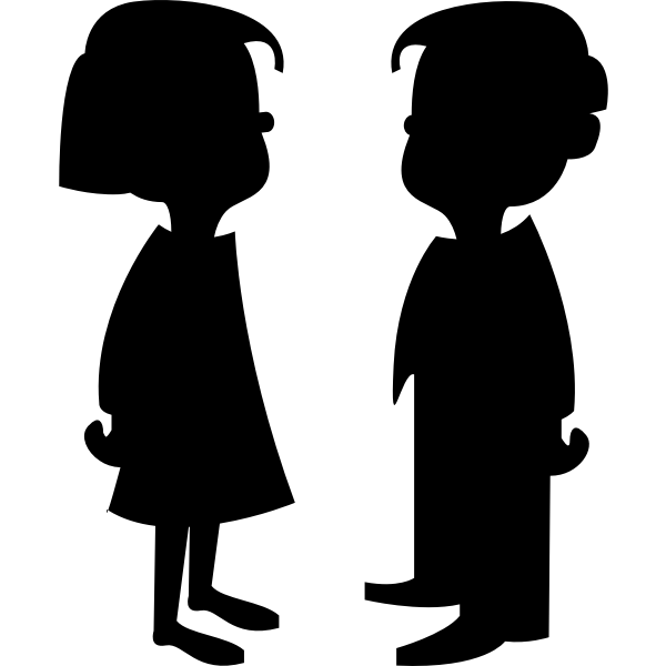 SVG Girl and boy vector silhouette