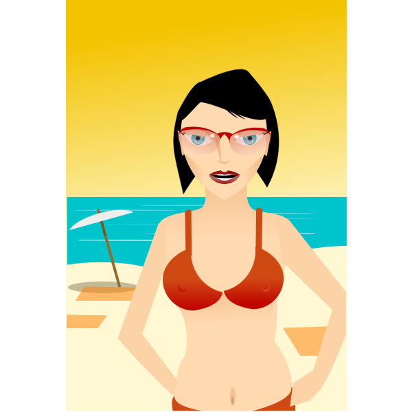 SVG Girl at beach