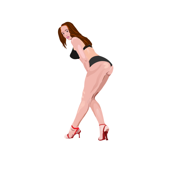 SVG Girl Bent Over showing her bottom