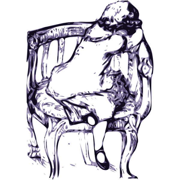 SVG Girl crying in an armchair