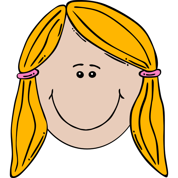 SVG Girl Face Cartoon Vector Image