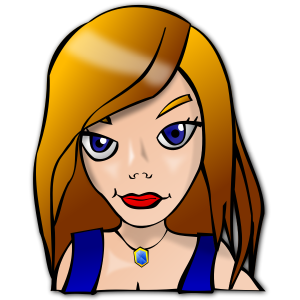 SVG Girl face with a necklace vector graphics