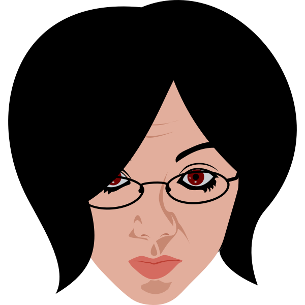 SVG Girl face with glasses