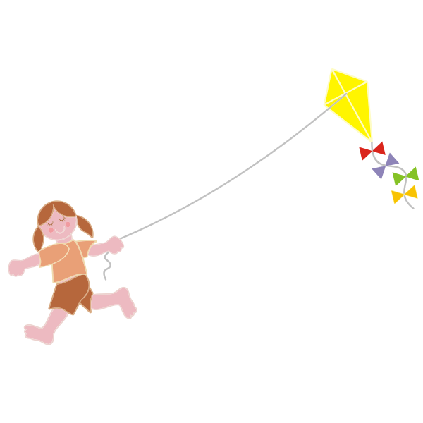 SVG Girl flying kite