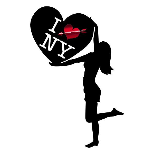 SVG Girl holding big heart