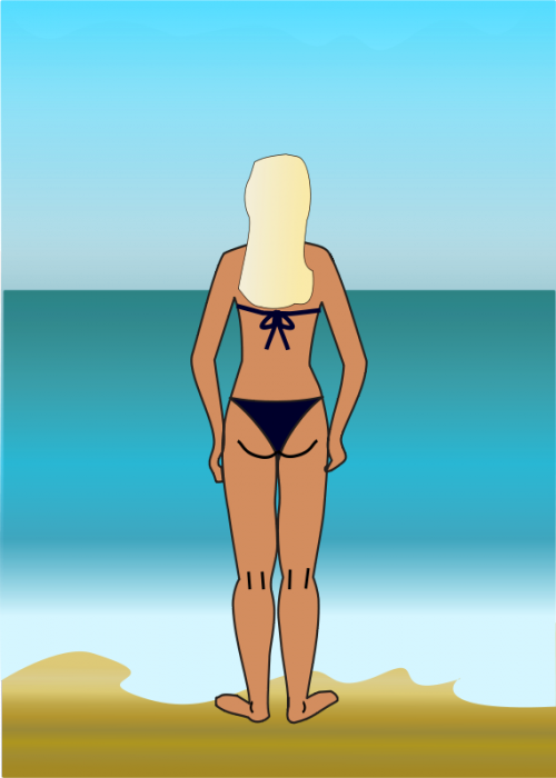 SVG Girl in bikini at sea