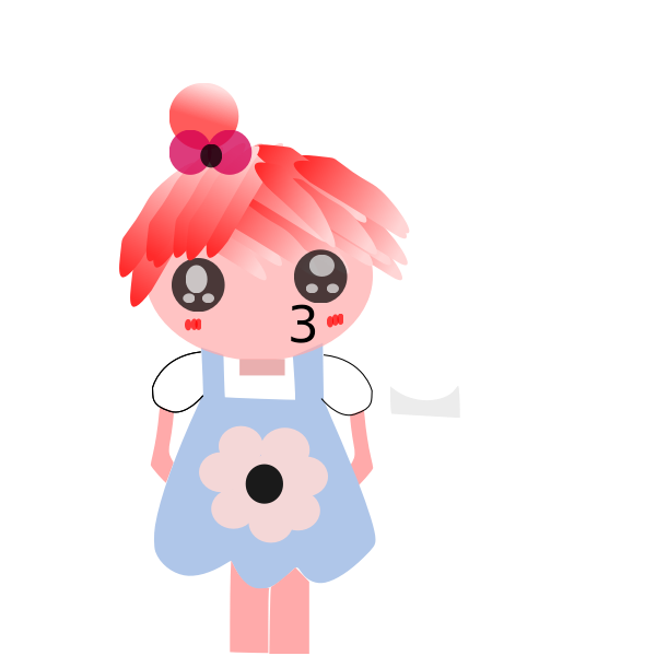 SVG Girl in blue apron