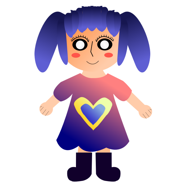 SVG Girl in heart dress