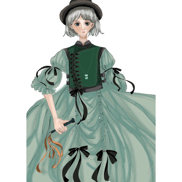 SVG Girl in long vintage dress