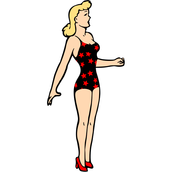 SVG Girl in starry swimsuit
