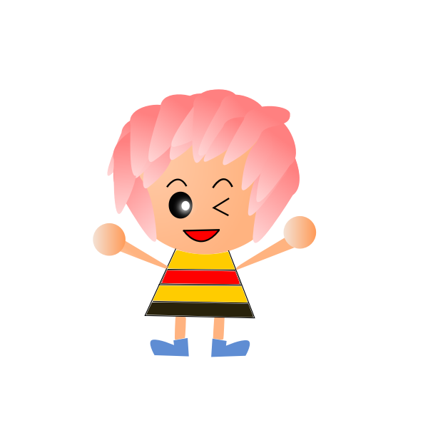 SVG Girl in stripy dress