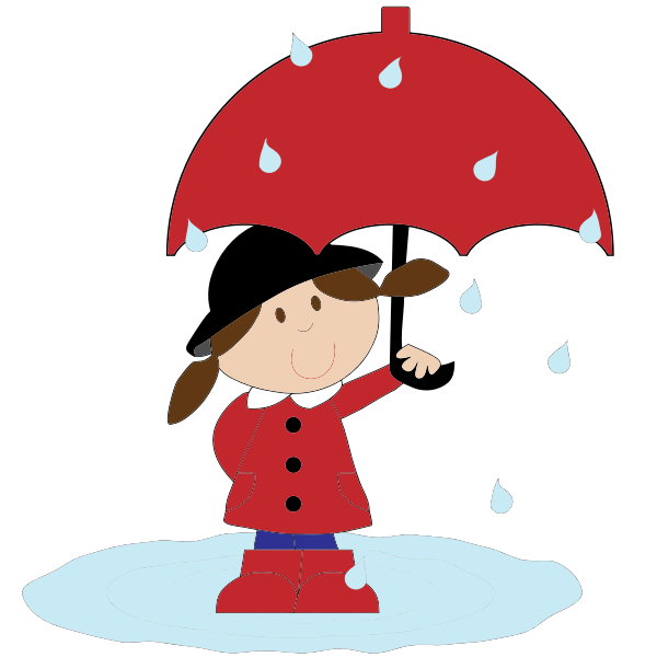 SVG Girl In The Rain