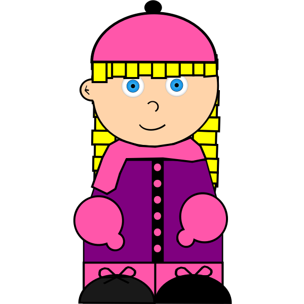 SVG Girl in winter clothes