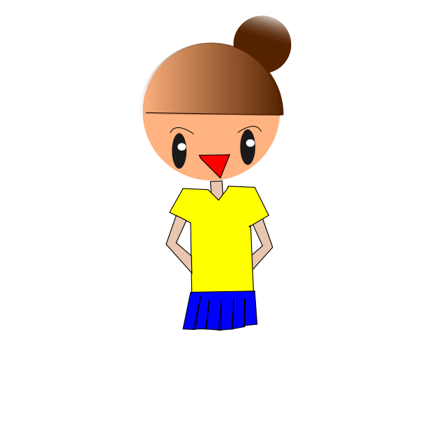 SVG Girl in yellow T-shirt