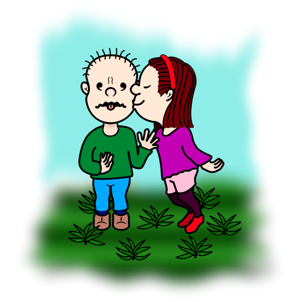 SVG Girl kissing boy
