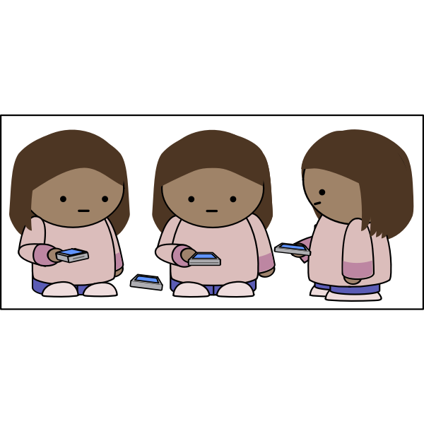 SVG Girl looking at her phone