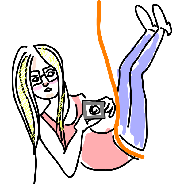 SVG Girl photographer vector image