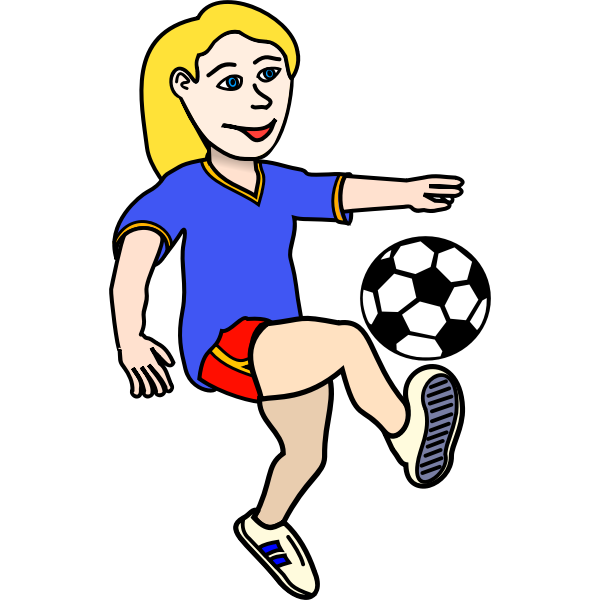 SVG Girl playing football vector image