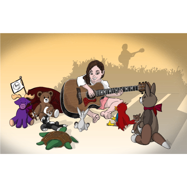 SVG Girl Playing Guitar For Animals