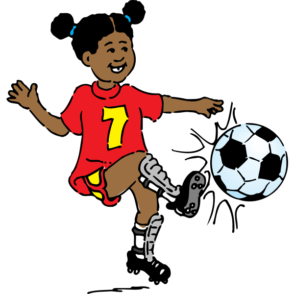 SVG Girl playing soccer vector image