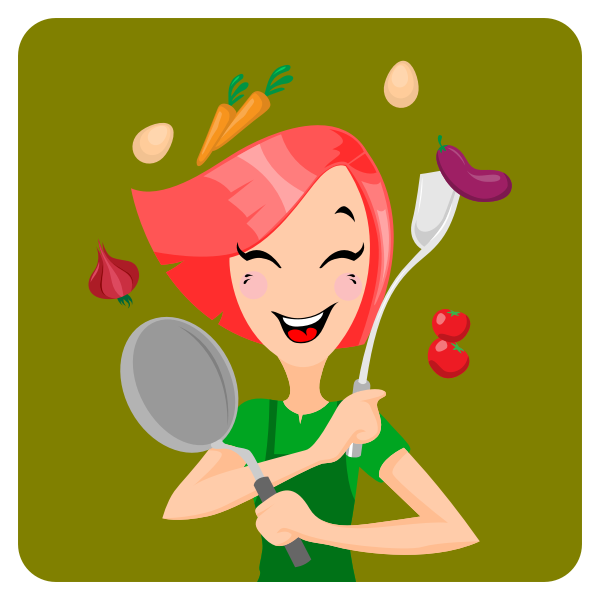 SVG Girl prepares for cooking