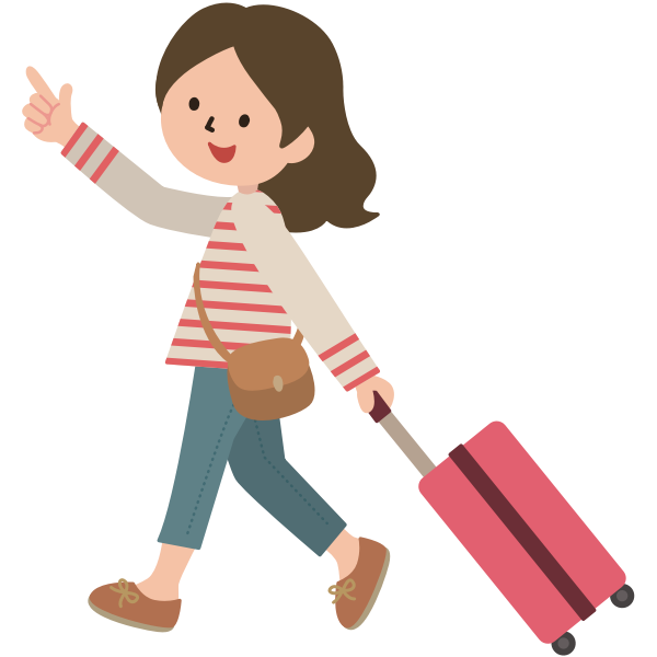 SVG Girl pulling luggage