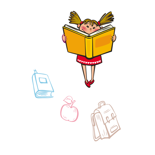 SVG Girl reading a book vector image