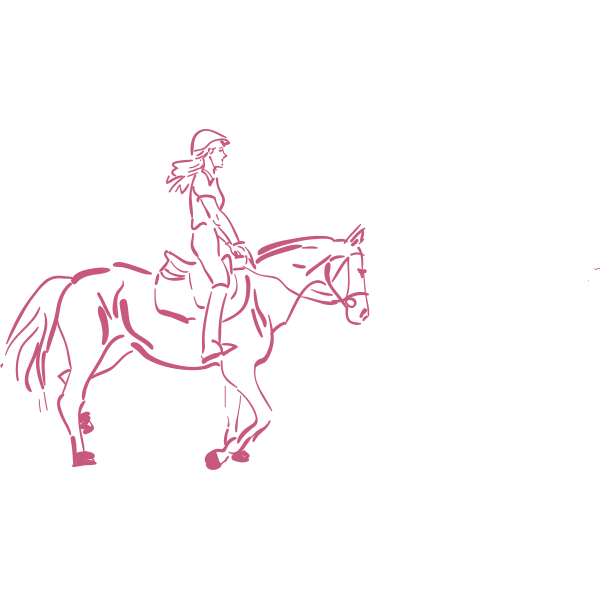 SVG Girl riding a horse vector illustration
