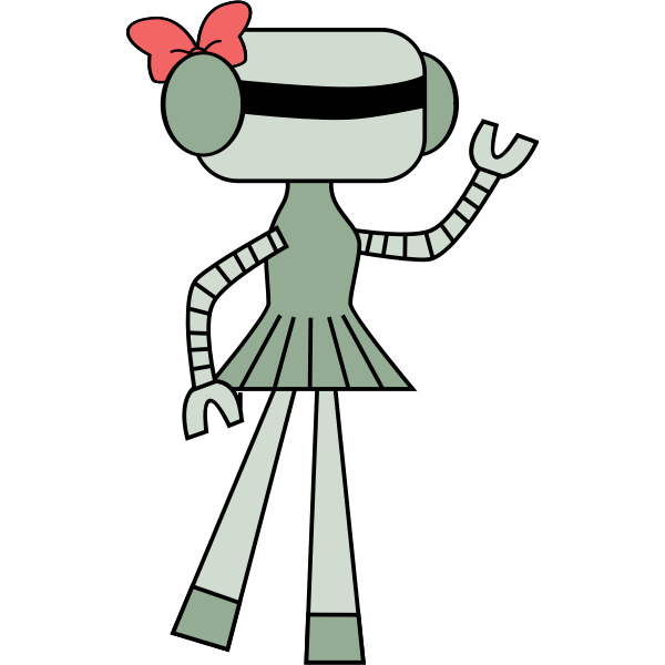 SVG Girl robot vector drawing
