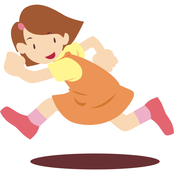 SVG Girl running vector drawing