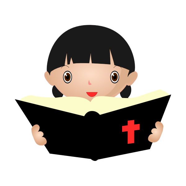 SVG Girl studying Bible