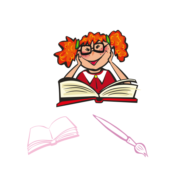SVG Girl studying vector image