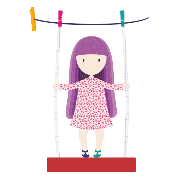 SVG Girl Swinging On Clothesline