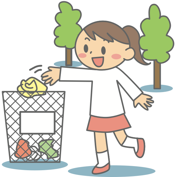 SVG Girl throwing into bin