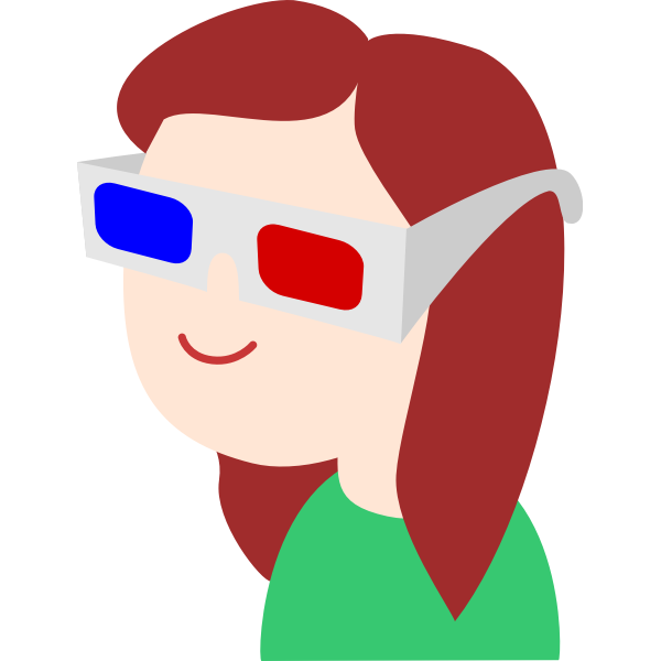 SVG Girl with 3D glasses