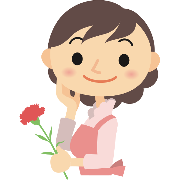 SVG Girl with a flower cartoon