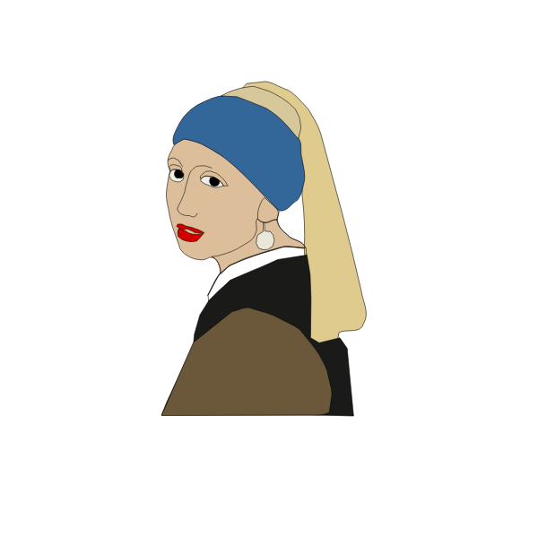SVG Girl with a Pearl Earring vector graphics
