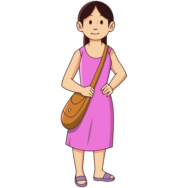 SVG Girl with bag