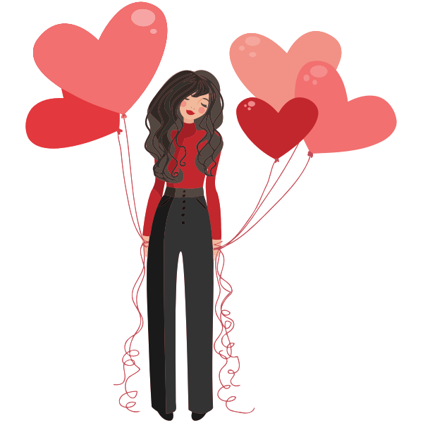 SVG Girl with balloons