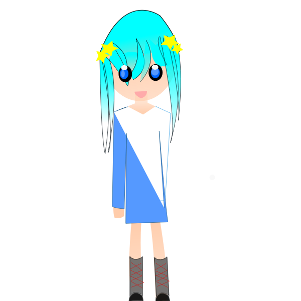 SVG Girl with blue hair