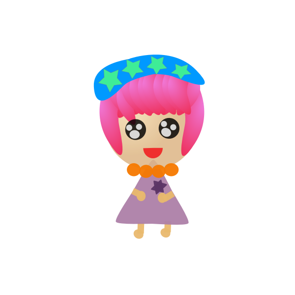 SVG Girl with blue hair decoration