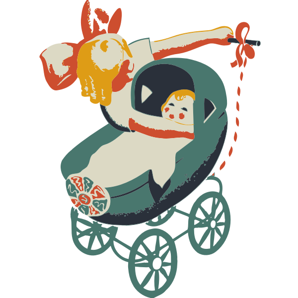 SVG Girl with buggy