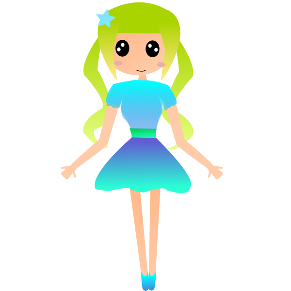 SVG Girl with green hair