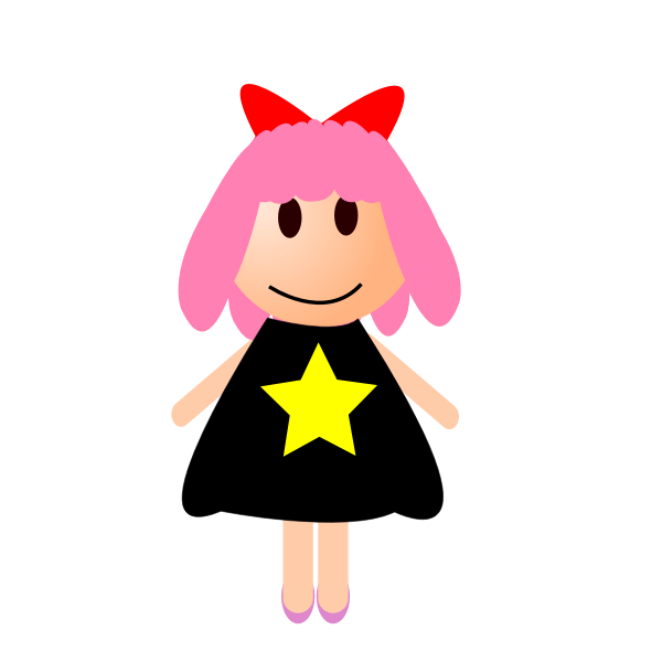 SVG Girl with hair ribbon