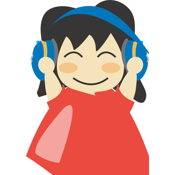 SVG Girl with headphones vector drawing