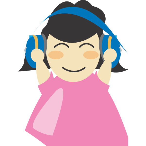 SVG Girl with headphones vector illustration
