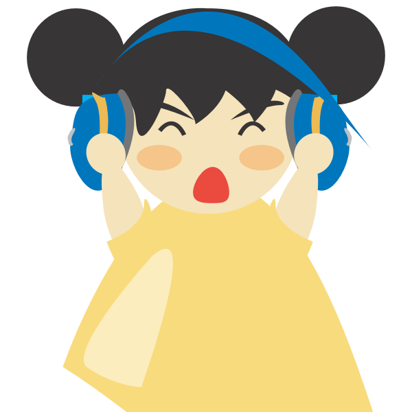 SVG Girl with headphones vector illustrtaion